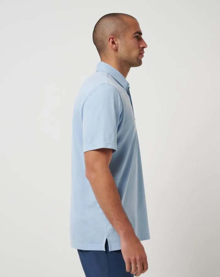 Men KANSAS CITY ROYALS PLAYOFF PITCH POLO Heather Blue TravisMathew Polos