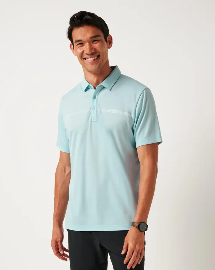 Men LAKE BREEZE POLO Cory Blue TravisMathew Polos