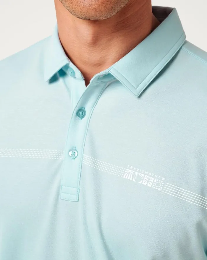 Men LAKE BREEZE POLO Cory Blue TravisMathew Polos