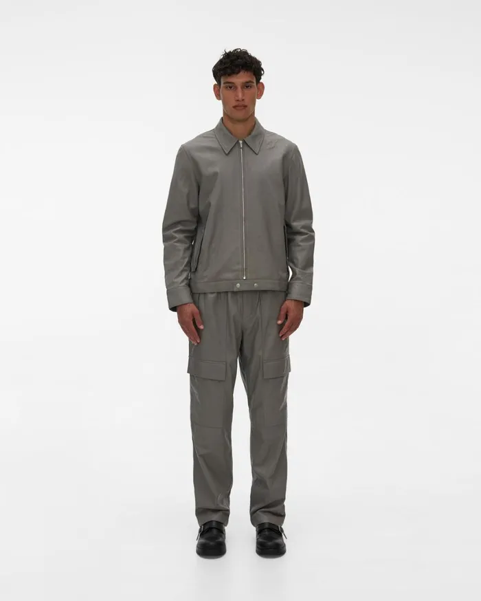 Men Leather Zip Jacket Sartorial Steel Helmut Lang Jackets