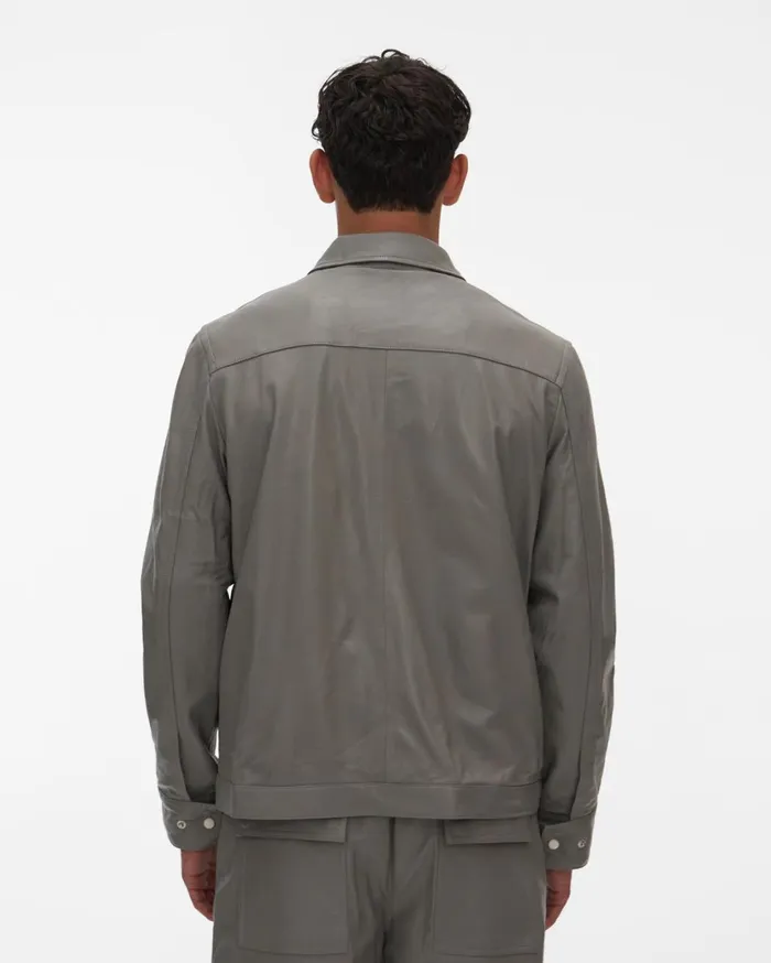 Men Leather Zip Jacket Sartorial Steel Helmut Lang Jackets