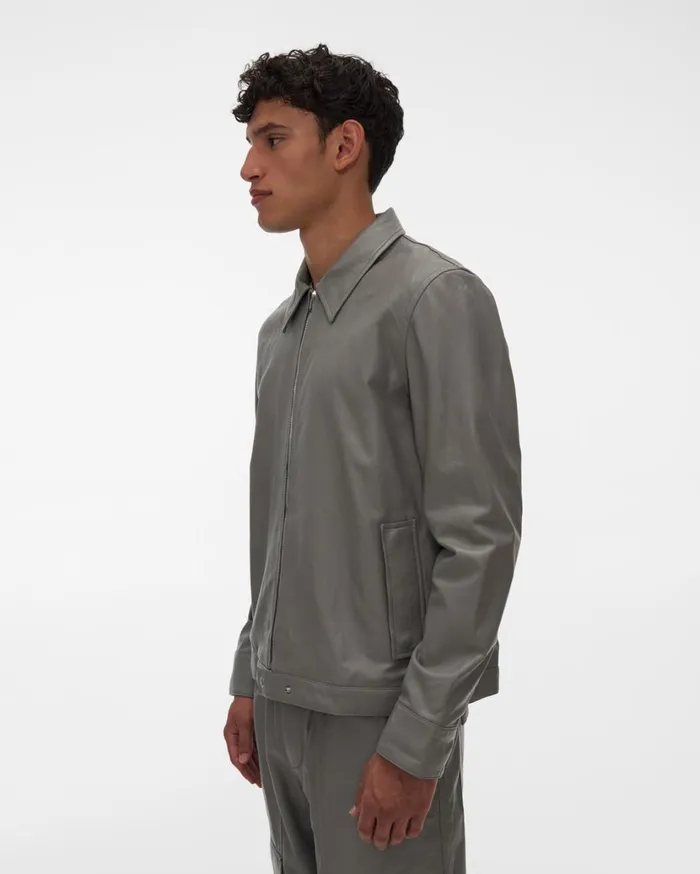 Men Leather Zip Jacket Sartorial Steel Helmut Lang Jackets