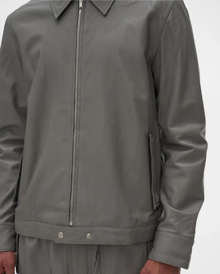 Men Leather Zip Jacket Sartorial Steel Helmut Lang Jackets
