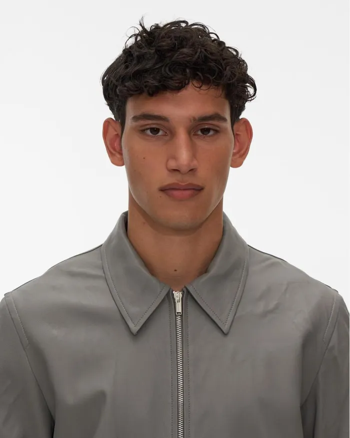 Men Leather Zip Jacket Sartorial Steel Helmut Lang Jackets