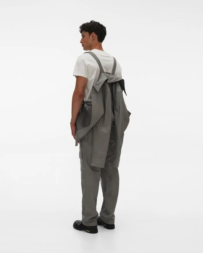 Men Leather Zip Jacket Sartorial Steel Helmut Lang Jackets