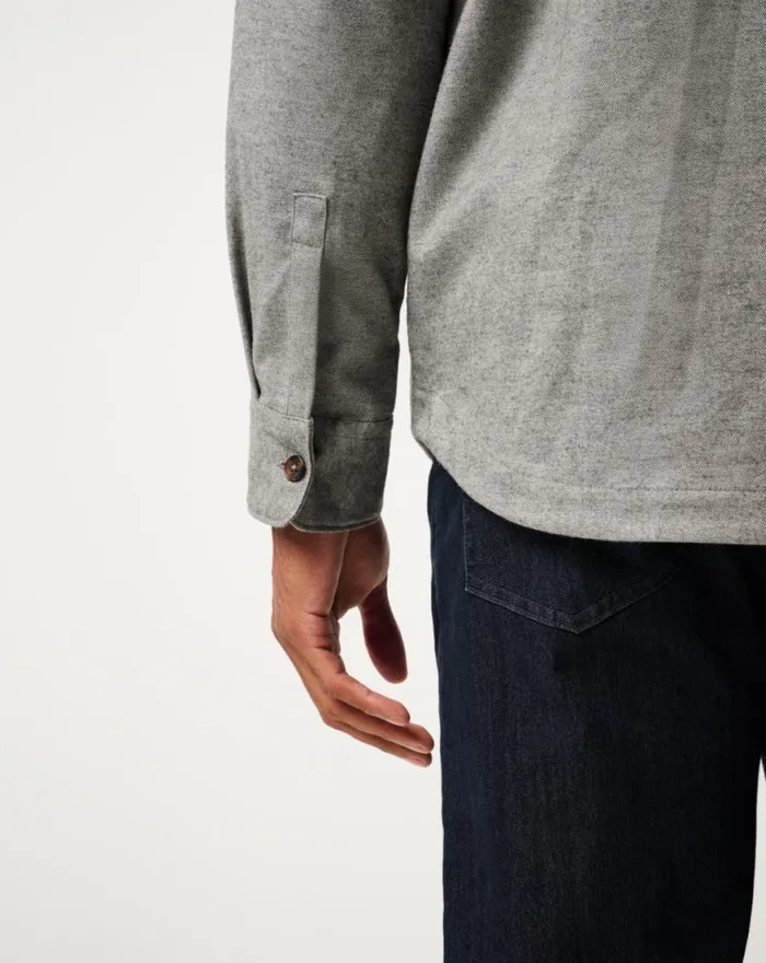 Men LIFESTYLE SHIFT SHIRT JACKET Heather Grey TravisMathew ButtonUps