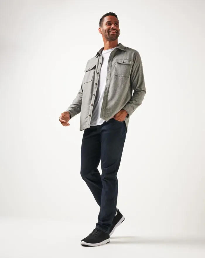 Men LIFESTYLE SHIFT SHIRT JACKET Heather Grey TravisMathew ButtonUps