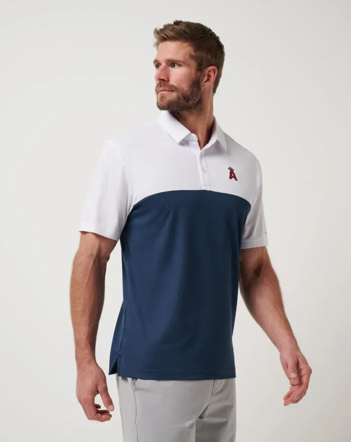 Men LOS ANGELES ANGELS HOME RUN LEADER POLO Whitenavy TravisMathew Polos