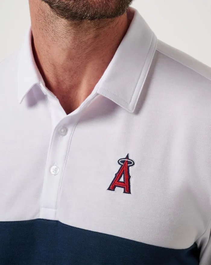 Men LOS ANGELES ANGELS HOME RUN LEADER POLO Whitenavy TravisMathew Polos