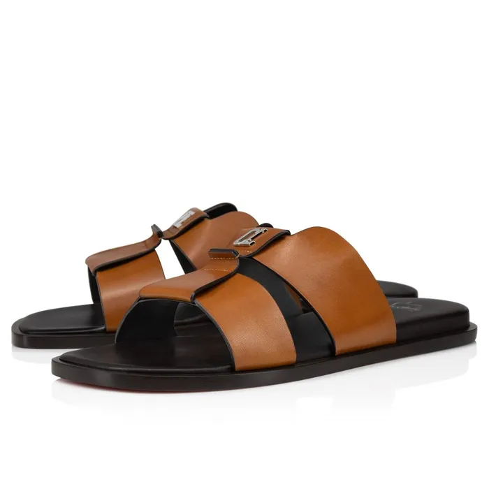 Men Loubi Be Mules 8211 Calf Leather 8211 Cuoio Brown Christian Louboutin Sandals and Espadrilles Men Loubi Be Mules 8211 Calf Leather 8211 Cuoio Brown Christian Louboutin Sandals and Espadrilles