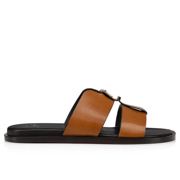 Men Loubi Be Mules 8211 Calf Leather 8211 Cuoio Brown Christian Louboutin Sandals and Espadrilles