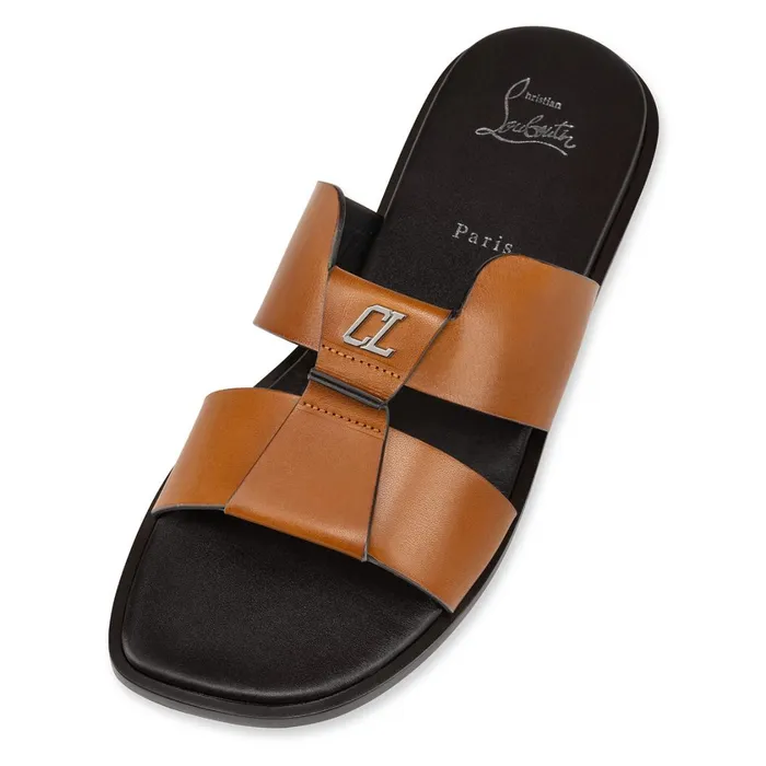 Men Loubi Be Mules 8211 Calf Leather 8211 Cuoio Brown Christian Louboutin Sandals and Espadrilles