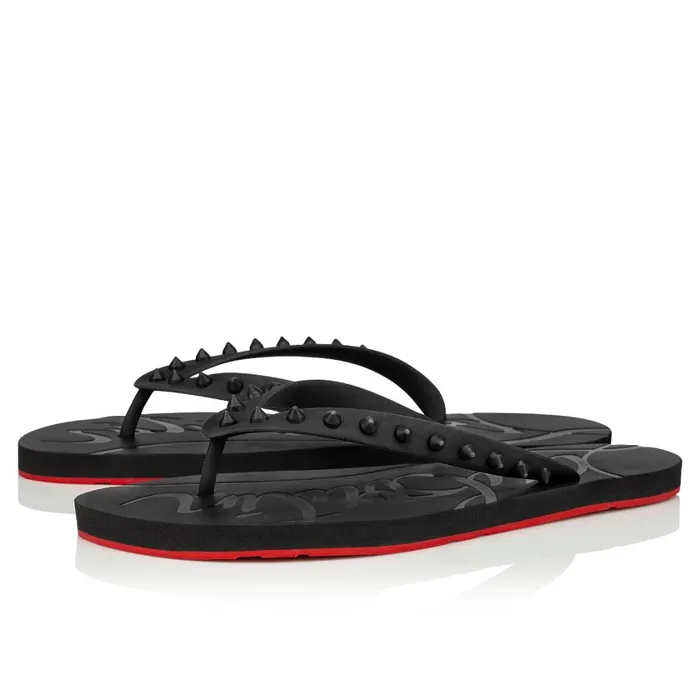 Men Loubi Flip Man Flipflops 8211 Rubber 8211 Black Black Christian Louboutin Sandals and Espadrilles Men Loubi Flip Man Flipflops 8211 Rubber 8211 Black Black Christian Louboutin Sandals and Espadrilles