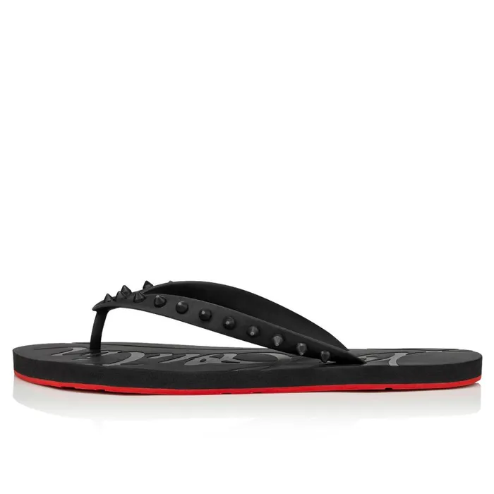 Men Loubi Flip Man Flipflops 8211 Rubber 8211 Black Black Christian Louboutin Sandals and Espadrilles