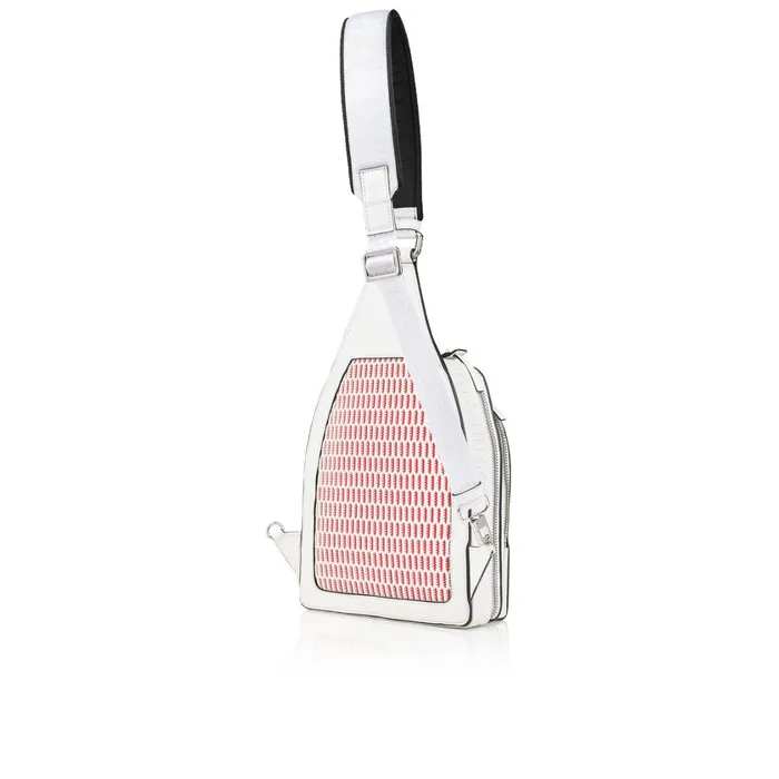 Men Loubifunk Crossbody Bag 8211 Grained Calf Leather And Spikes 8211 Bianco White Christian Louboutin Crossbody Bags