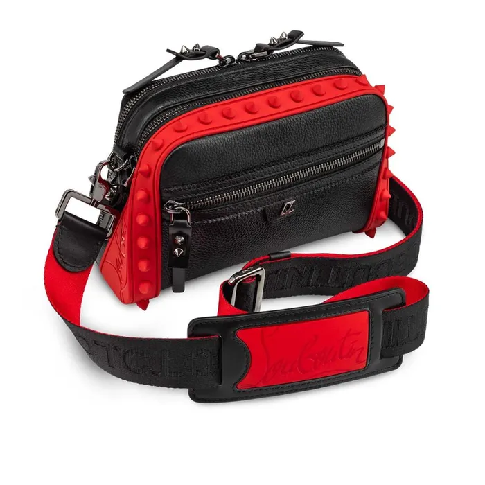 Men Loubitown Crossbody Bag 8211 Calf Leather And Rubber 8211 Black Black Christian Louboutin Crossbody Bags