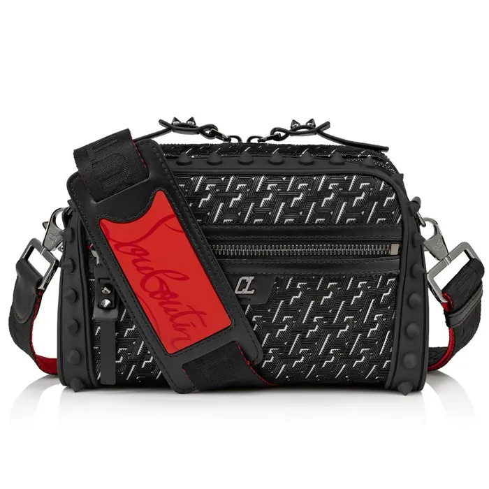 Men Loubitown Crossbody Bag 8211 Coated Canva Techno CL And Rubber 8211 Black Black Christian Louboutin Crossbody Bags Men Loubitown Crossbody Bag 8211 Coated Canva Techno CL And Rubber 8211 Black Black Christian Louboutin Crossbody Bags