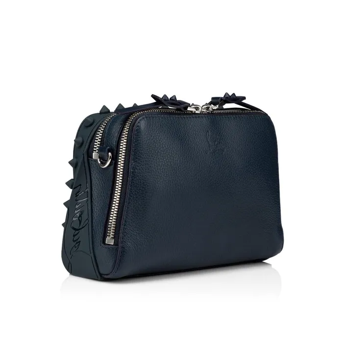 Men Loubitown Crossbody Bag 8211 Grained Calf Leather And Fabric 8211 Marine Blue Christian Louboutin Crossbody Bags