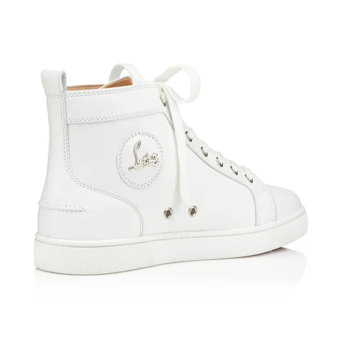 Men Louis Hightop Sneakers 8211 Calf Leather 8211 White White Christian Louboutin High Top Sneakers