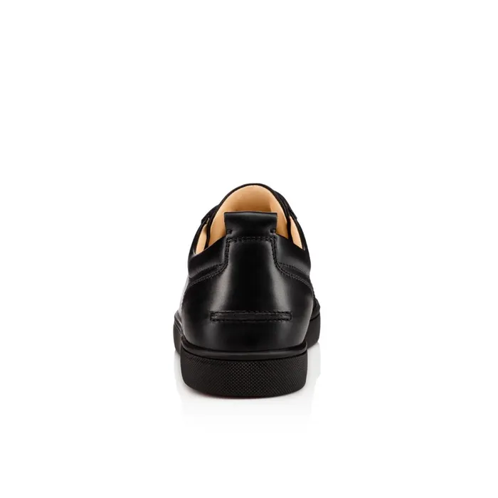 Men Louis Junior Sneakers 8211 Calf Leather 8211 Black Black Christian Louboutin Low Top Sneakers