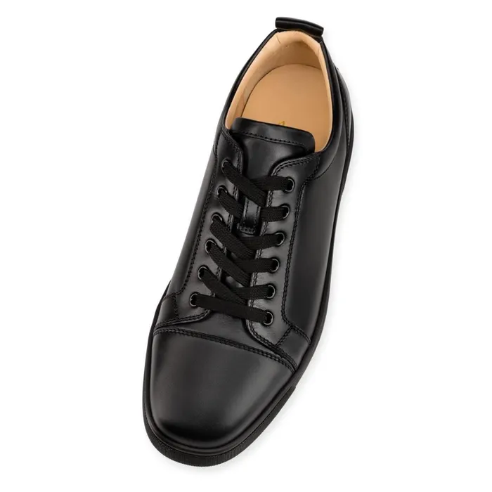 Men Louis Junior Sneakers 8211 Calf Leather 8211 Black Black Christian Louboutin Low Top Sneakers