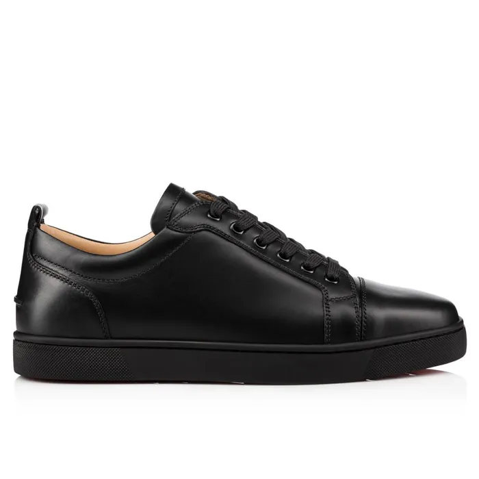 Men Louis Junior Sneakers 8211 Calf Leather 8211 Black Black Christian Louboutin Low Top Sneakers