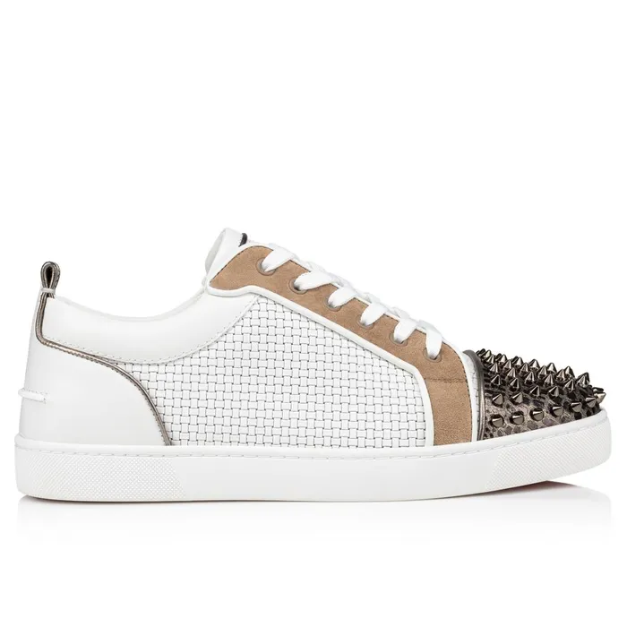 Men Louis Junior Spikes Sneakers 8211 Calf Leather And Spikes 8211 Multicolor Multicolor Christian Louboutin Low Top Sneakers