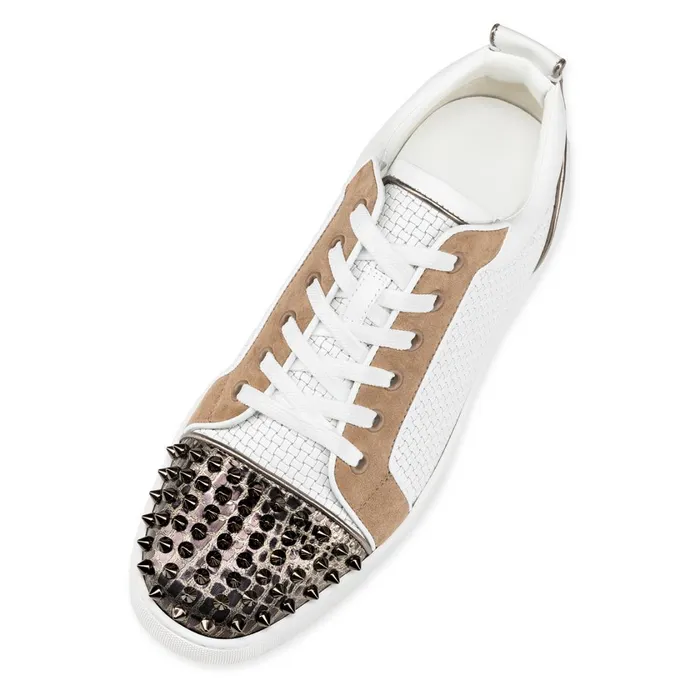 Men Louis Junior Spikes Sneakers 8211 Calf Leather And Spikes 8211 Multicolor Multicolor Christian Louboutin Low Top Sneakers