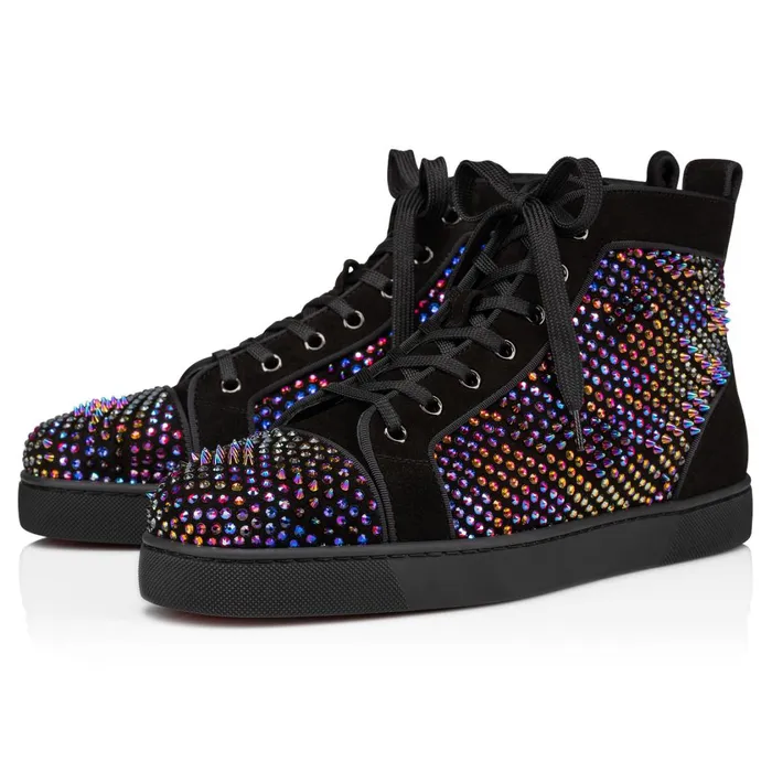 Men Louis Strass Loubiguana Hightop Sneakers 8211 Suede And Strass 8211 Multicolor Multicolor Christian Louboutin High Top Sneakers Men Louis Strass Loubiguana Hightop Sneakers 8211 Suede And Strass 8211 Multicolor Multicolor Christian Louboutin High Top Sneakers