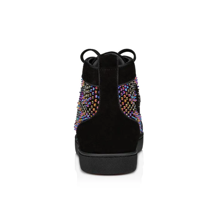 Men Louis Strass Loubiguana Hightop Sneakers 8211 Suede And Strass 8211 Multicolor Multicolor Christian Louboutin High Top Sneakers
