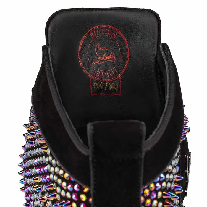 Men Louis Strass Loubiguana Hightop Sneakers 8211 Suede And Strass 8211 Multicolor Multicolor Christian Louboutin High Top Sneakers