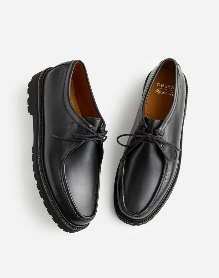 Men Madewell X GHBASS Wallace Leather Moc Black Madewell Dress Shoes and Loafers