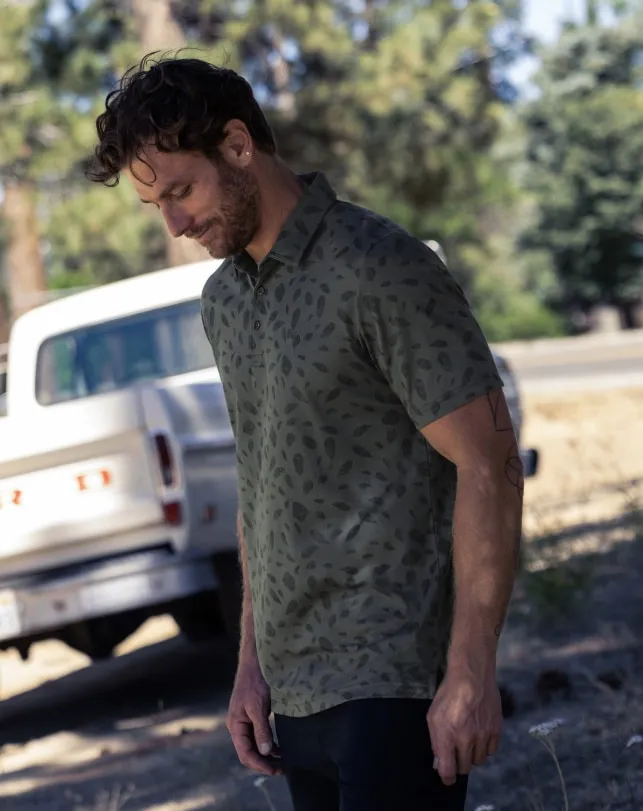Men MAGMA MELT POLO Dark Olive TravisMathew Polos