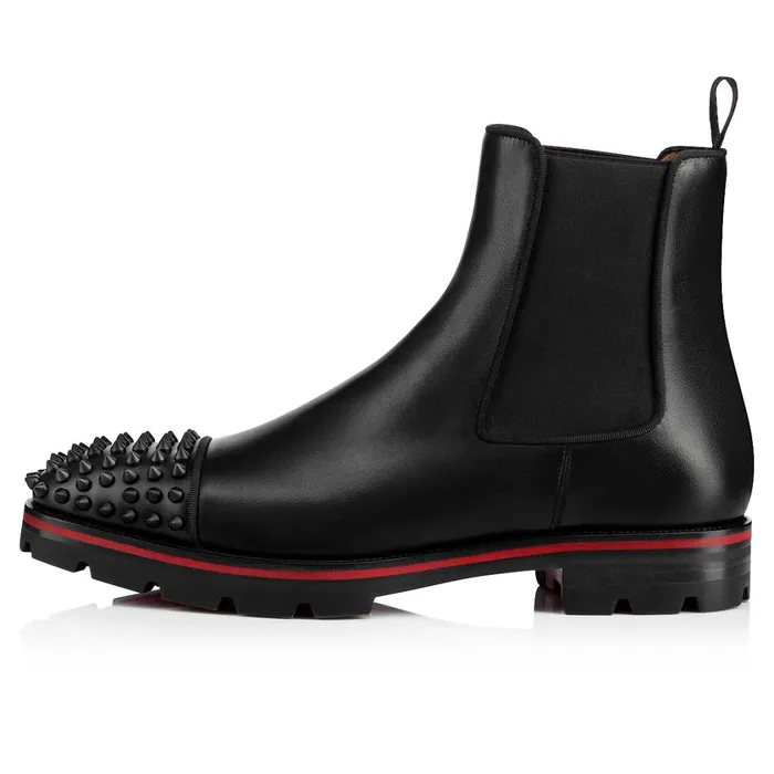 Men Melon Spikes Boots 8211 Calf Leather 8211 Black Black Christian Louboutin Ankle Boots