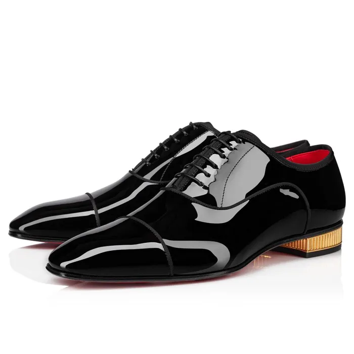 Men Met Greggo Laceup Shoes 8211 Patent Calf 8211 Black Black Christian Louboutin Buckles and Laceups Men Met Greggo Laceup Shoes 8211 Patent Calf 8211 Black Black Christian Louboutin Buckles and Laceups