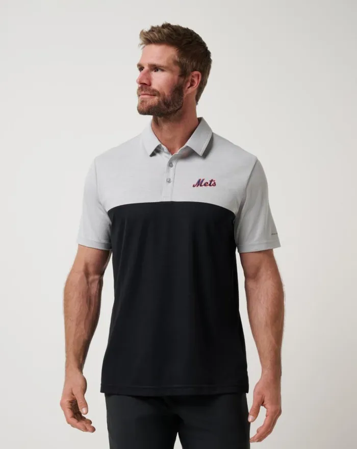 Men NEW YORK METS HOME RUN LEADER POLO Heather Greyblack TravisMathew Polos