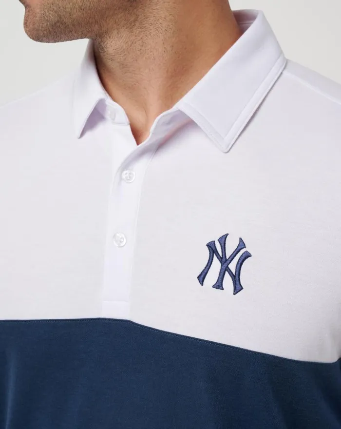 Men NEW YORK YANKEES HOME RUN LEADER POLO Whitenavy TravisMathew Polos