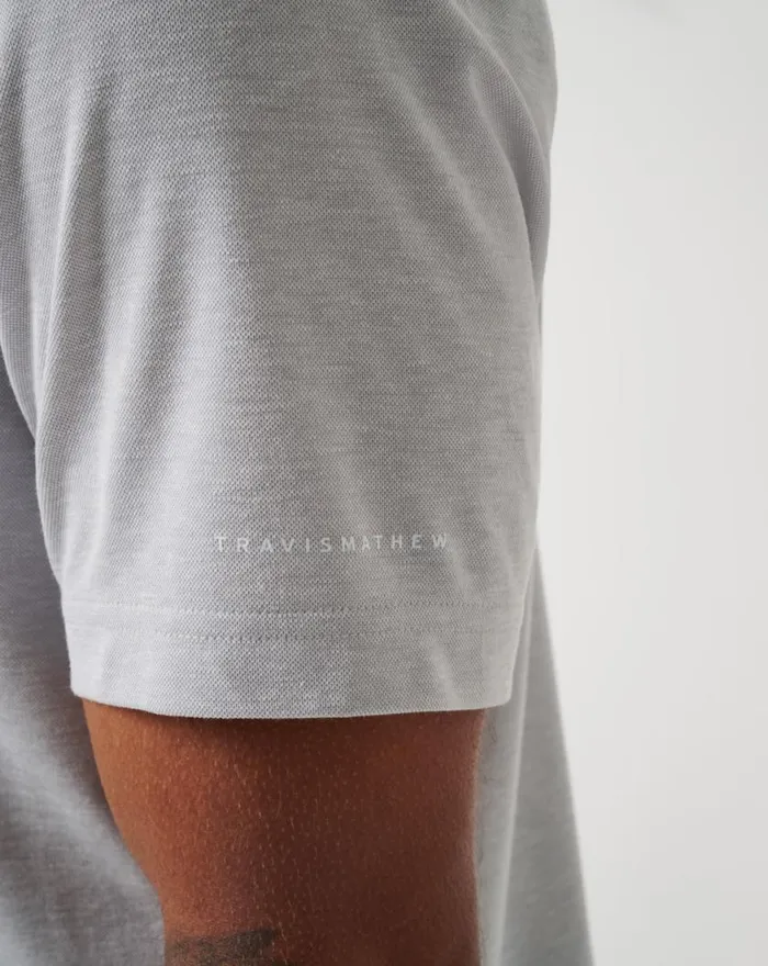 Men NEW YORK YANKEES PLAYOFF PITCH POLO Heather Grey TravisMathew Polos