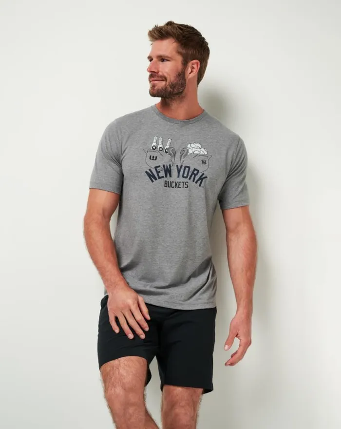 Men NEW YORK YANKEES STRIKE ONE TEE Heather Grey TravisMathew Tees