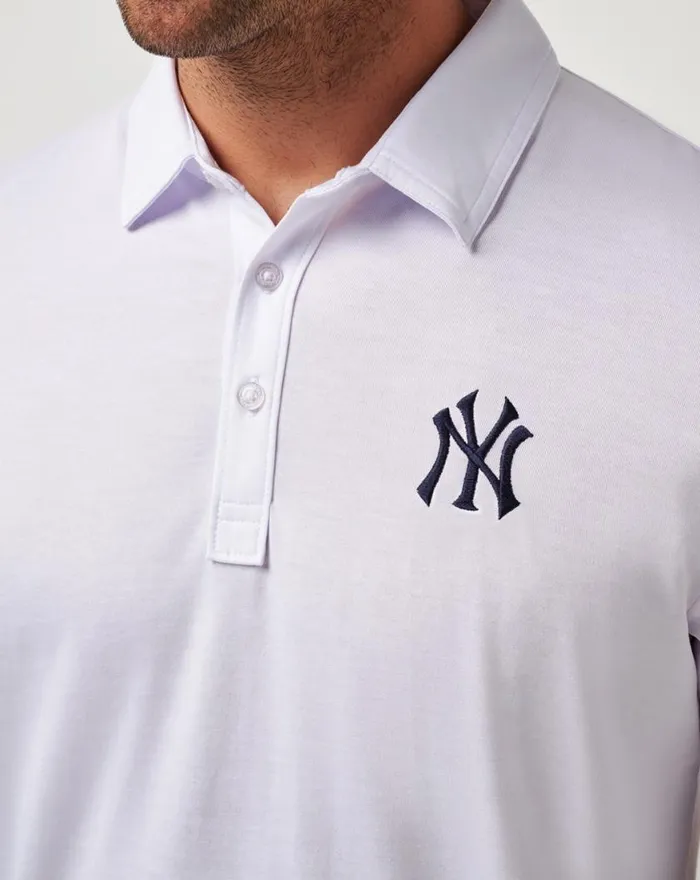 Men NEW YORK YANKEES THE ZINNA POLO White TravisMathew Polos