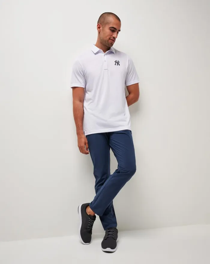 Men NEW YORK YANKEES THE ZINNA POLO White TravisMathew Polos