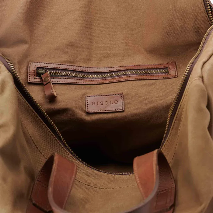 Men Nisolo Bags and Wallets Luis Weekender Waxed Canvas