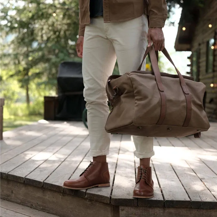 Men Nisolo Bags and Wallets Luis Weekender Waxed Canvas