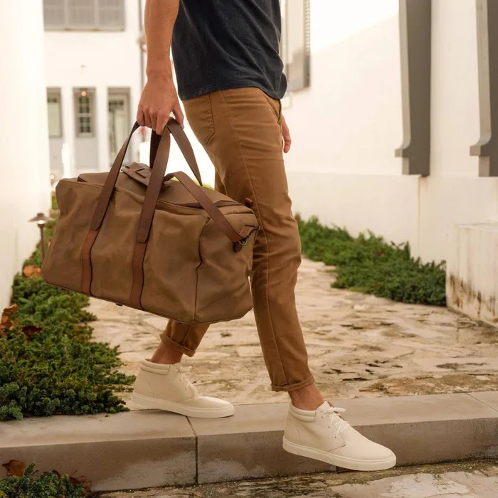Men Nisolo Bags and Wallets Luis Weekender Waxed Canvas