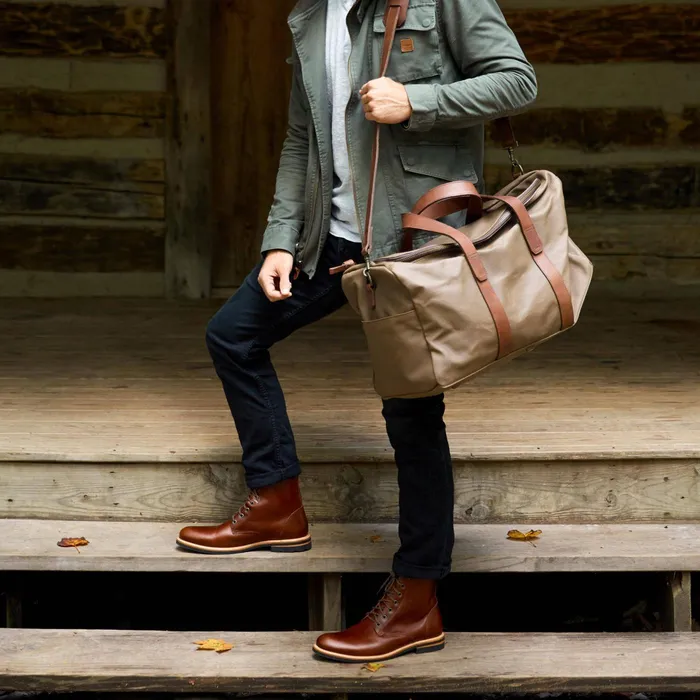 Men Nisolo Bags and Wallets Luis Weekender Waxed Canvas