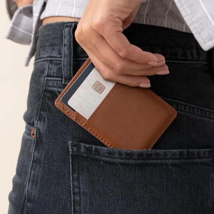 Men Nisolo Bags and Wallets Nico Card Case Wallet Caramel