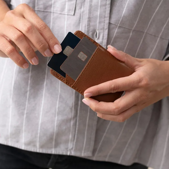 Men Nisolo Bags and Wallets Nico Card Case Wallet Caramel