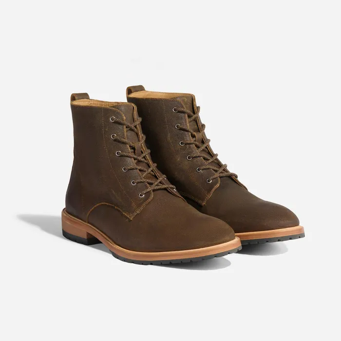 Men Nisolo Boots Martin AllWeather Boot Waxed Brown