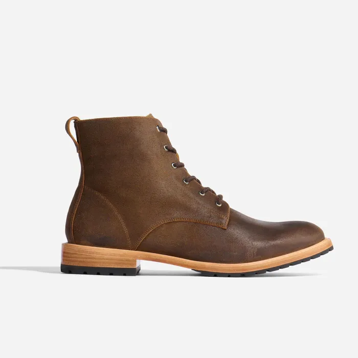 Men Nisolo Boots Martin AllWeather Boot Waxed Brown