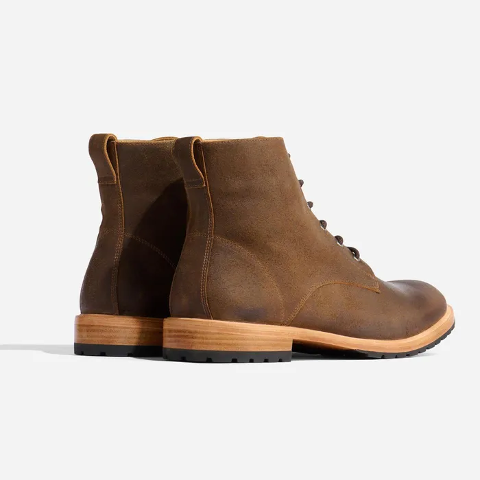Men Nisolo Boots Martin AllWeather Boot Waxed Brown